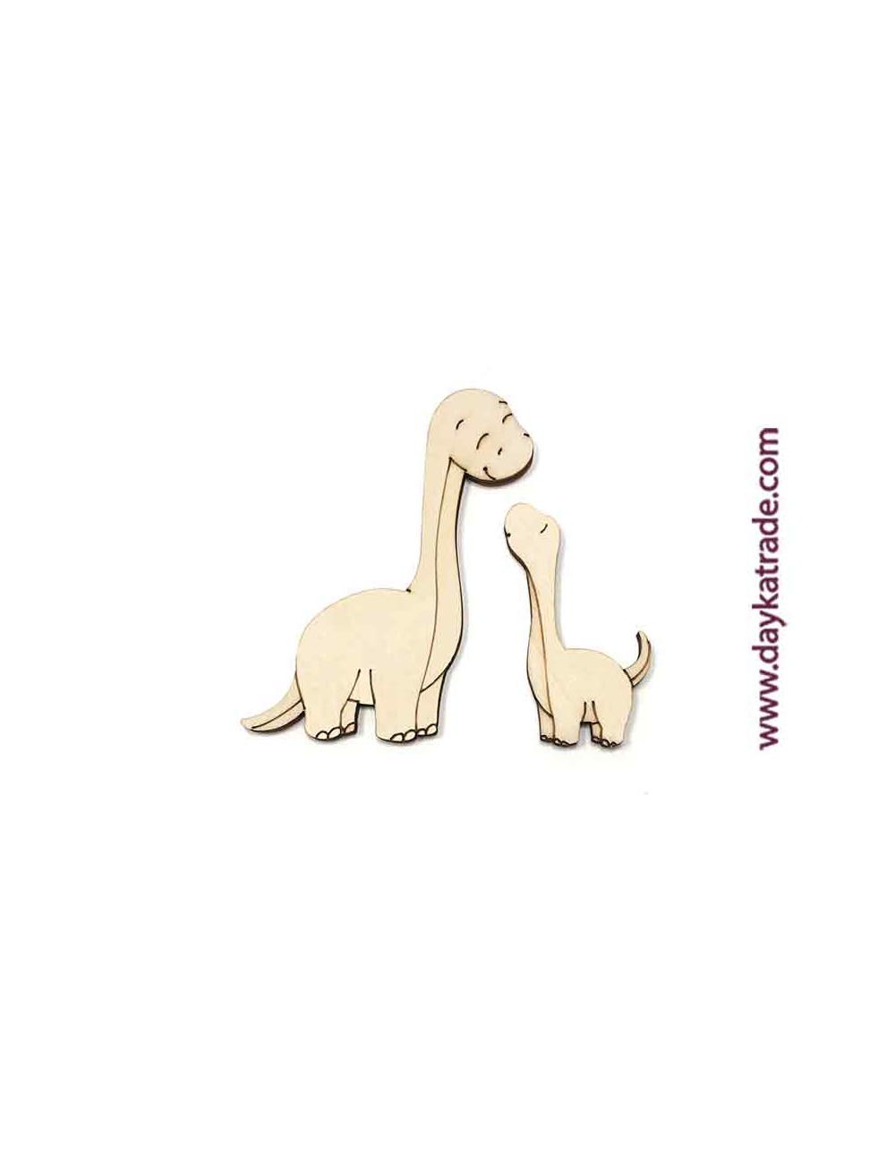 Silueta De Madera De Dinosaurios Con Cuello Largo