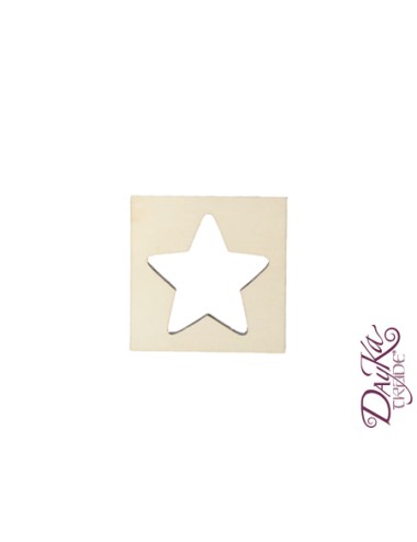 Cuadrado Con Hueco De Estrella En Madera