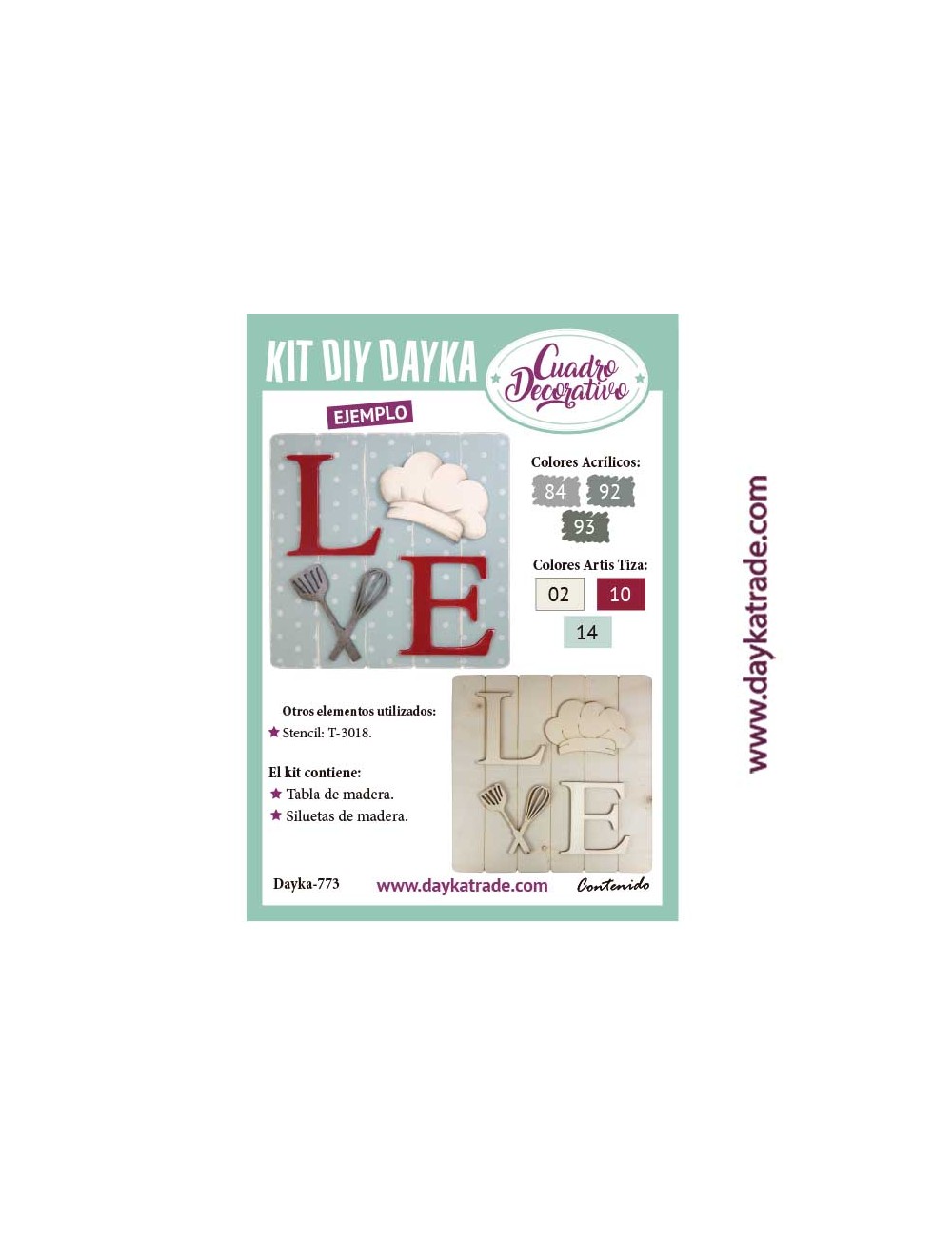 Kit Diy Dayka Cuadro Love Cocina