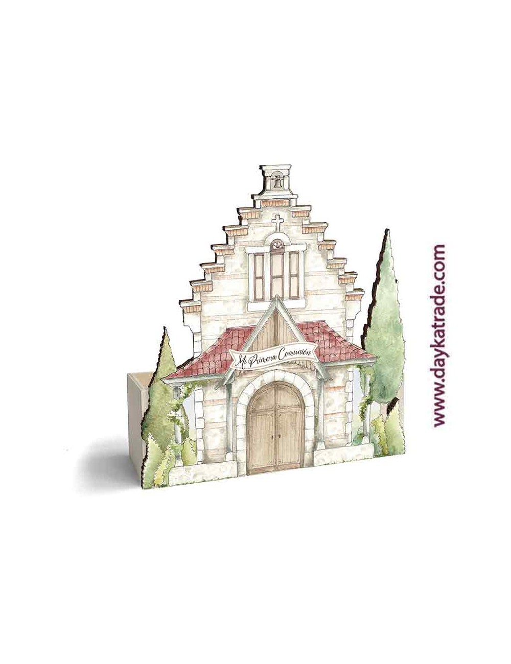 Caja Con Estructura De Iglesia Para Álbum Con Tela Prediseñada