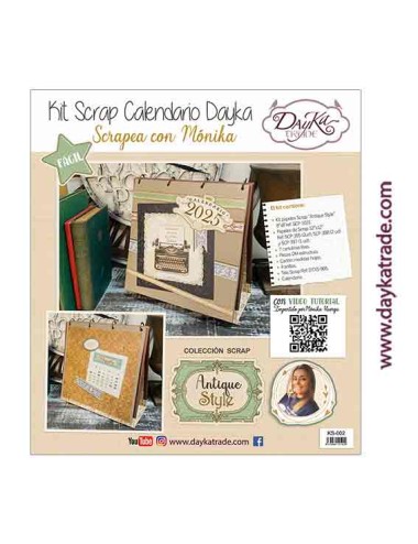 kit calendario 2025 scrapbooking "Antique Style"