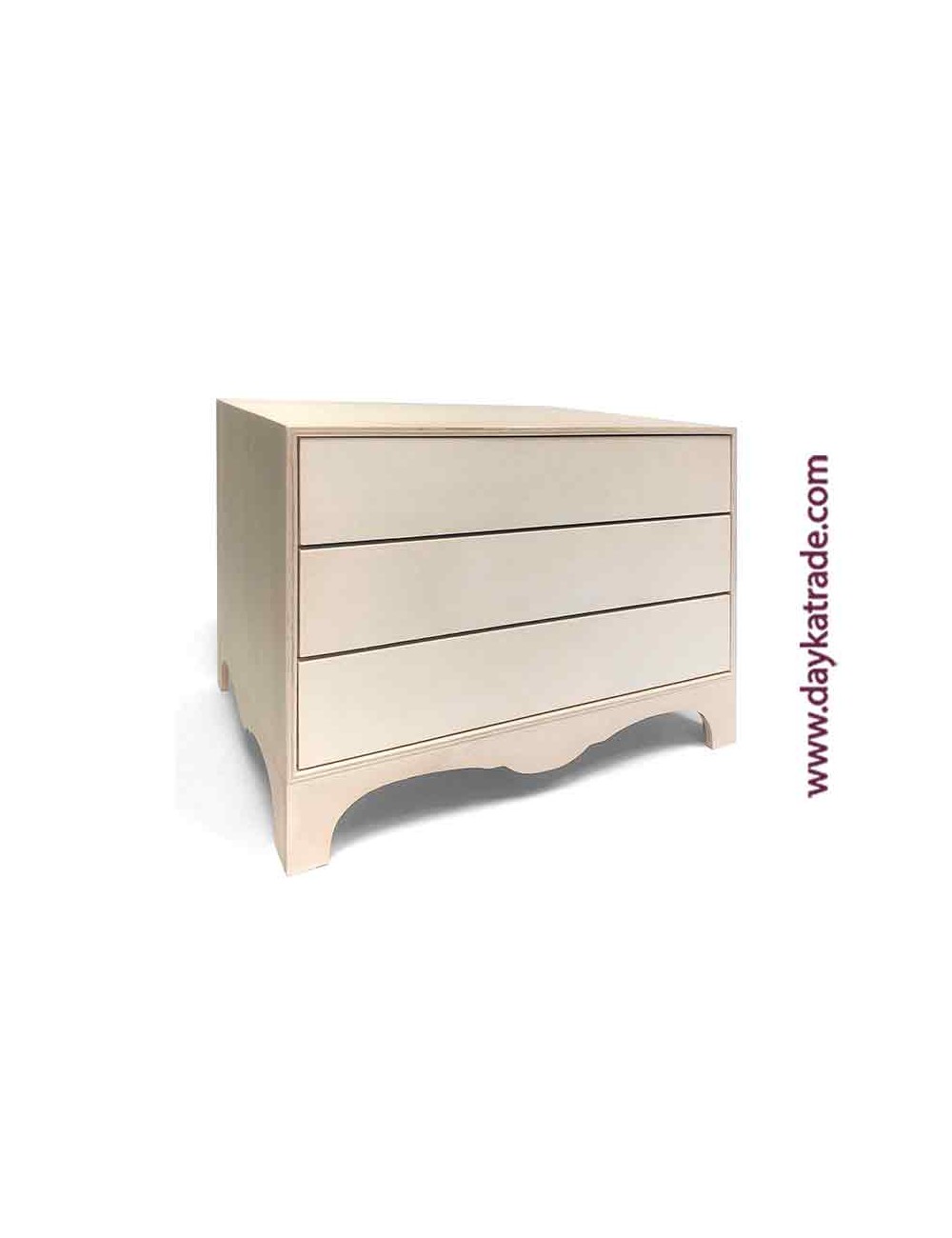 Caja de madera con tres cajones