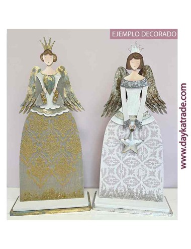 Siluetas de madera de angelitas con tutorial y stencil
