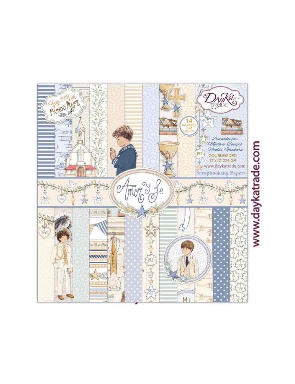kit scrap "amor y fe" azules