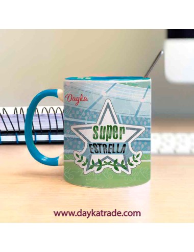 Taza pintada pasión por el fútbol