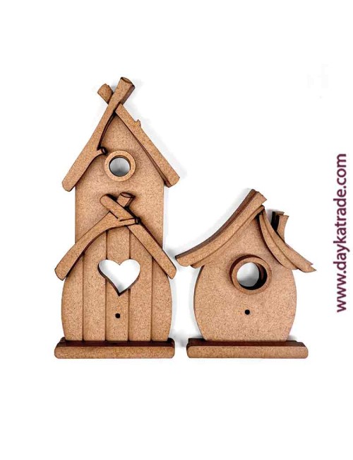 Set de dos casas de pájaros