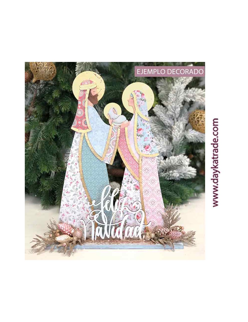 Nacimiento o Belén con peana y Feliz Navidad
