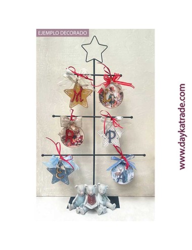 Letras, bolas y estrellas de chopo