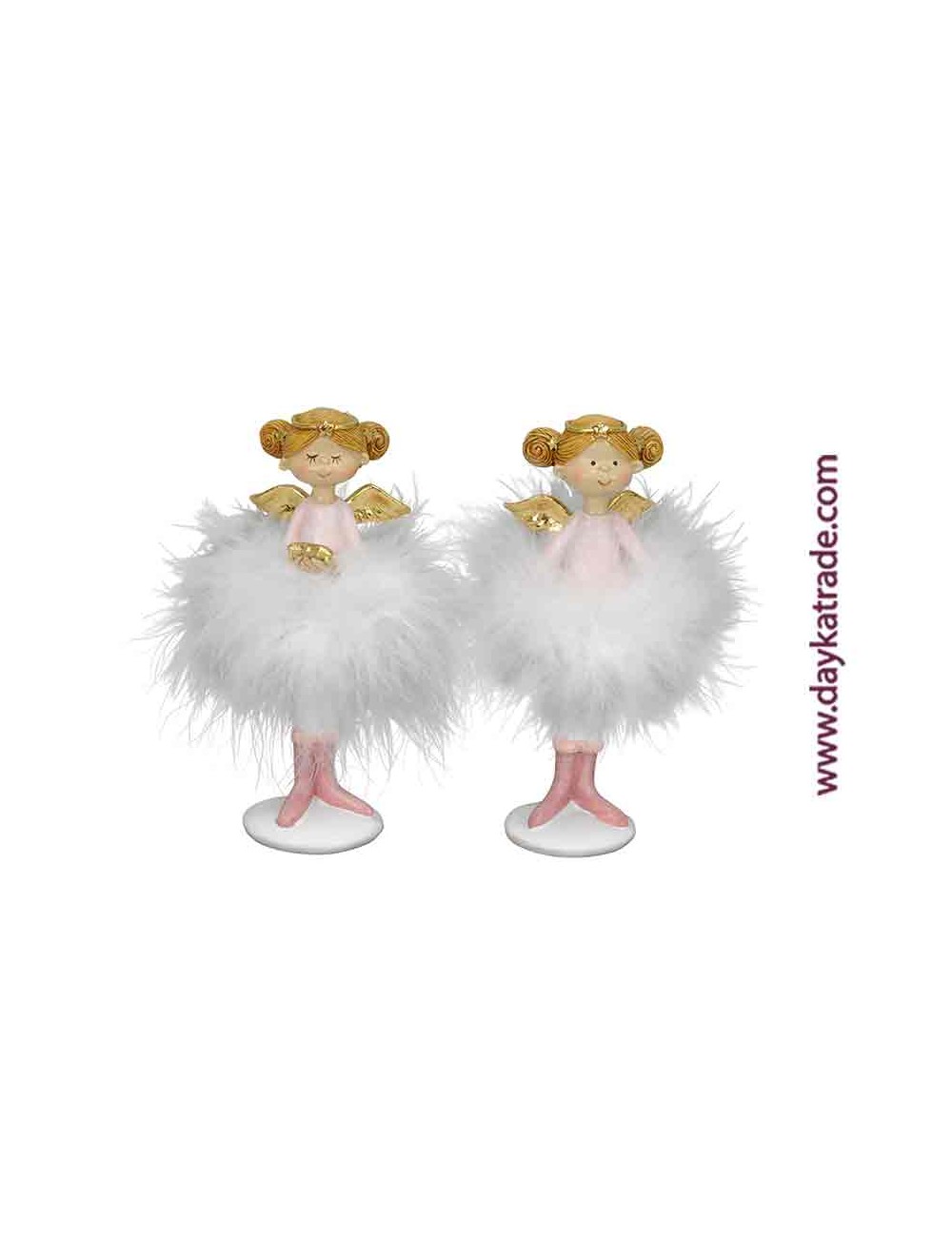 Pareja de angelitas de plumas