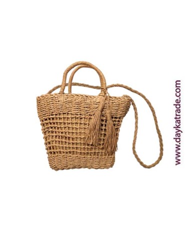 Bolso bolso fibra natural camel