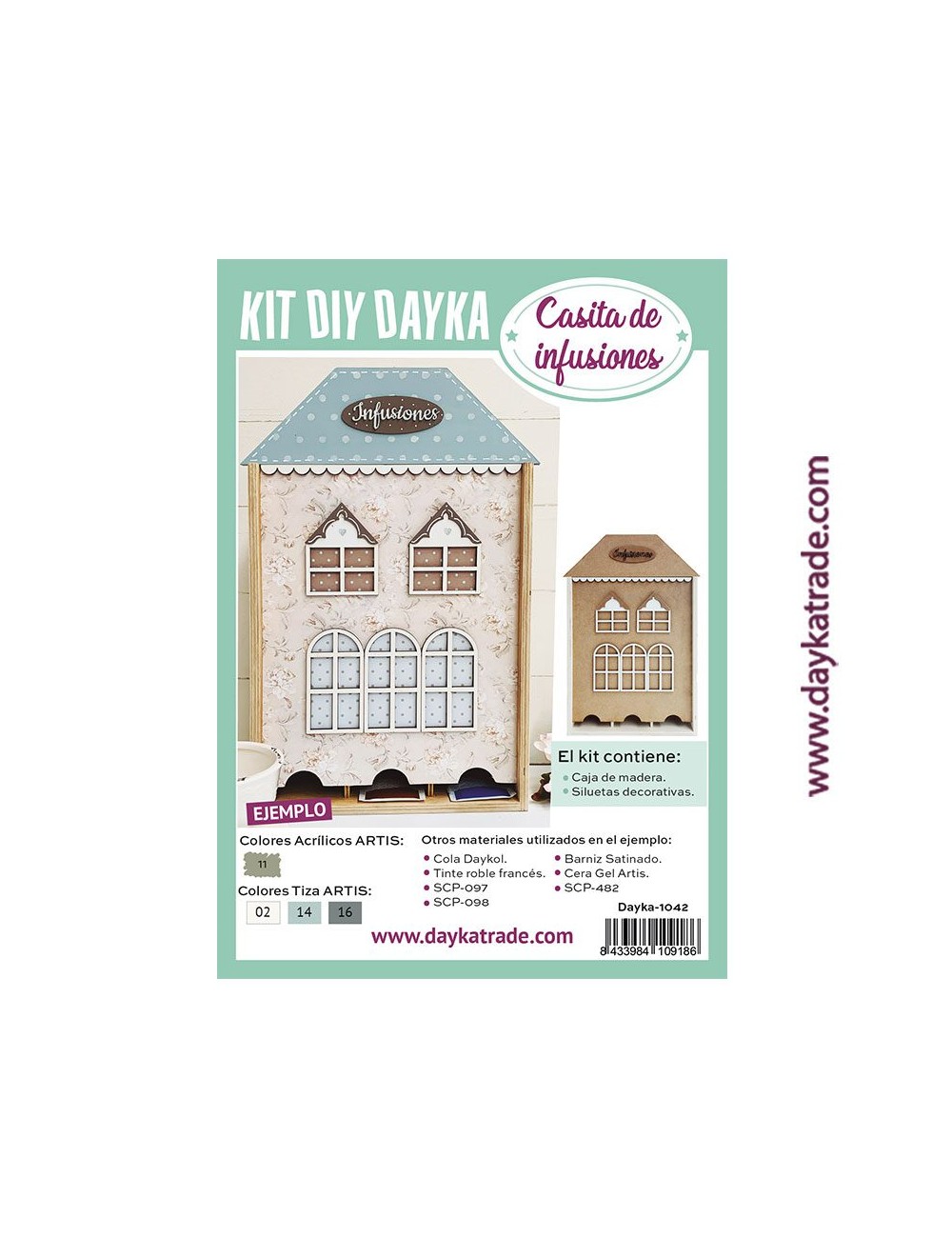 Caja casita de té - infusiones de tres carriles