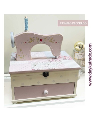 Caja costurero con máquina de coser