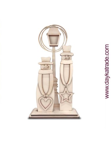 Kit Diy Dayka Conjunto Muñecos De Nieve Con Farola