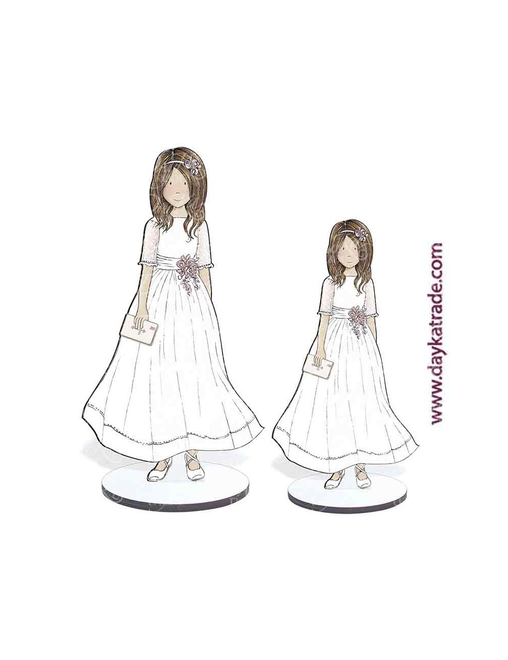 Figura 2D De Niña De Comunión Pintada