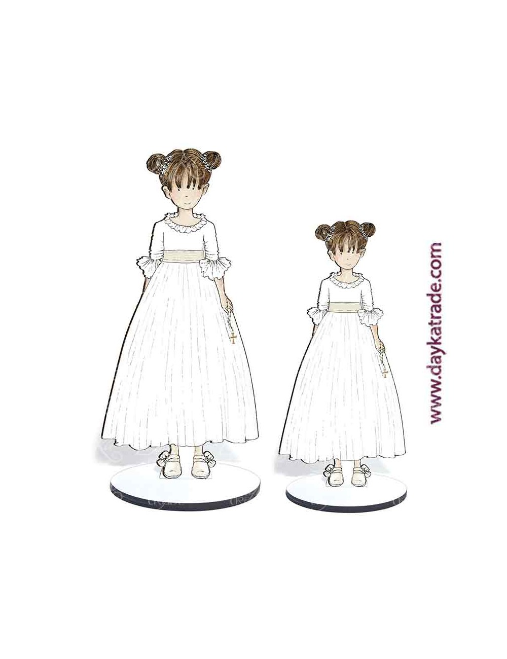 Figura 2D De Niña De Comunión Pintada
