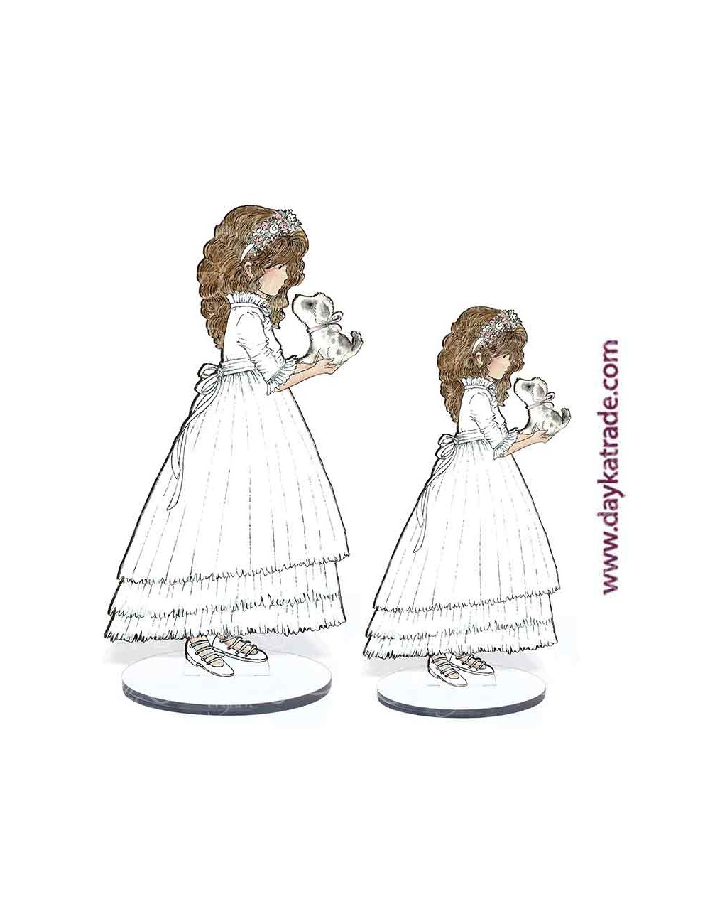 Figura 2D De Niña De Comunión Pintada