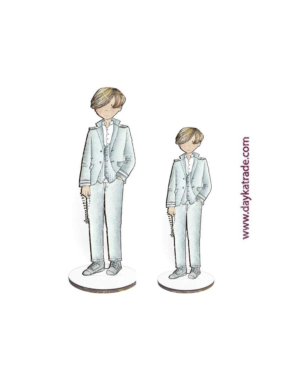 Figura 2D De Niño De Comunión Pintada