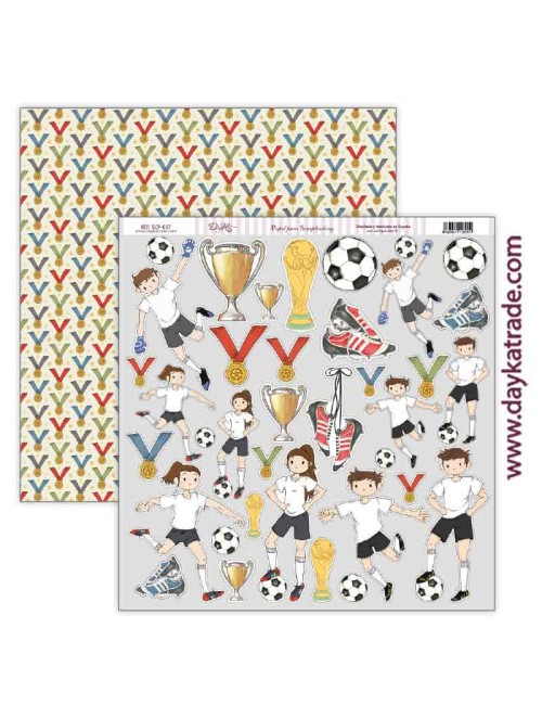 Kit de papeles para Scrapbooking ?Pasión por el fútbol?