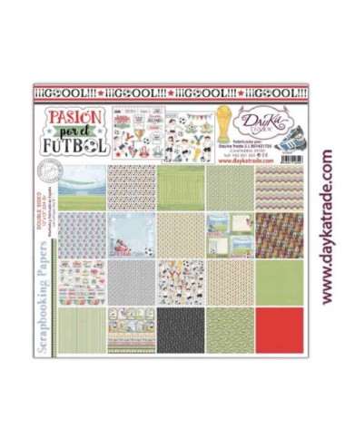 Kit de papeles para Scrapbooking ?Pasión por el fútbol?