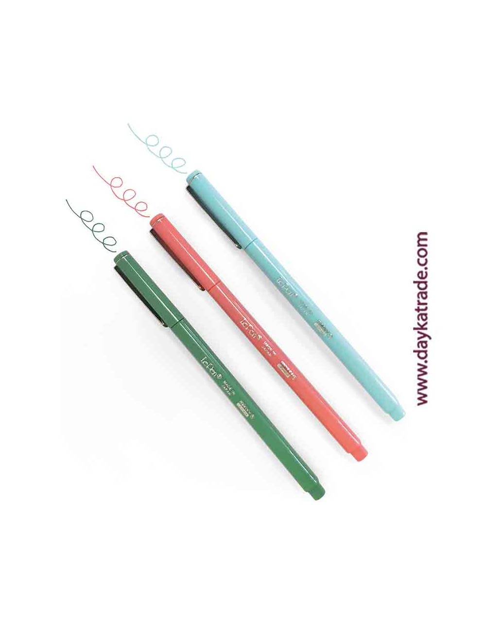 Bolígrafos azul, coral o verde