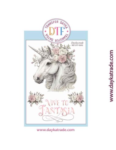 Transferencia textil con dibujos de unicornio
