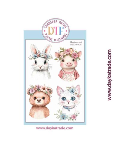 Transferencia textil con dibujos de animales