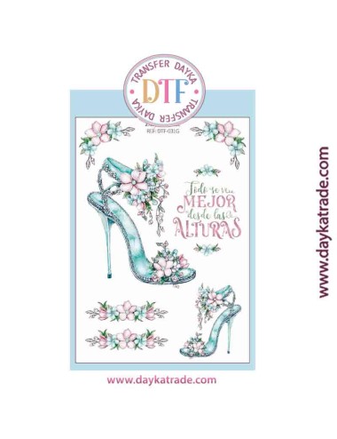Transferencia textil con dibujos de sandalia de tacón