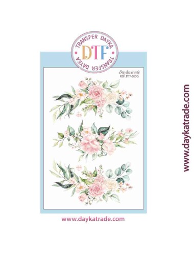 Transferencia textil con dibujos de flores