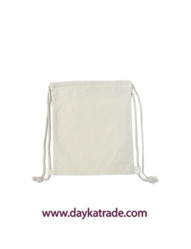 Mochila de tela saco crema mini