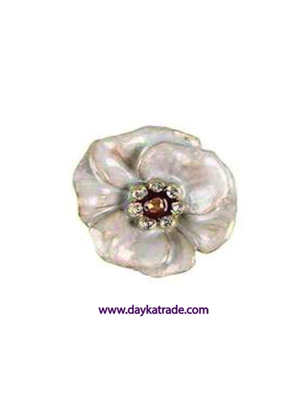 185.C-65740 TIRADOR FLOR NÁCAR CON BRILLANTES