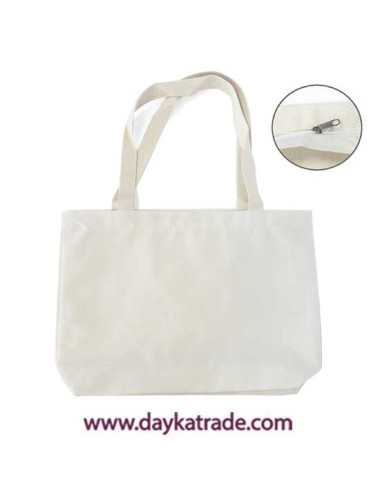 Tote playa crema con creamallera