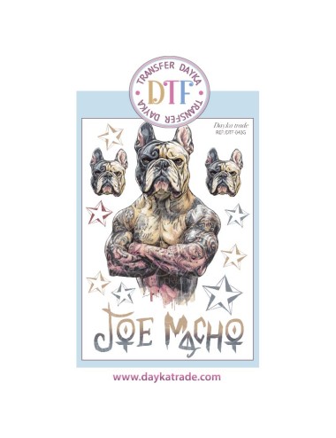  Transferencia textil con bulldog "joe macho"