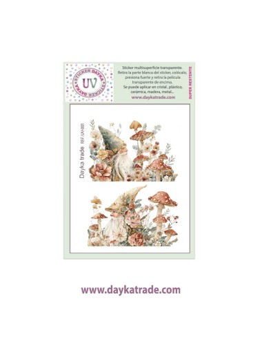 UV Sticker transparente de duendes