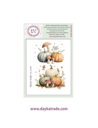 UV Sticker transparente de calabazas