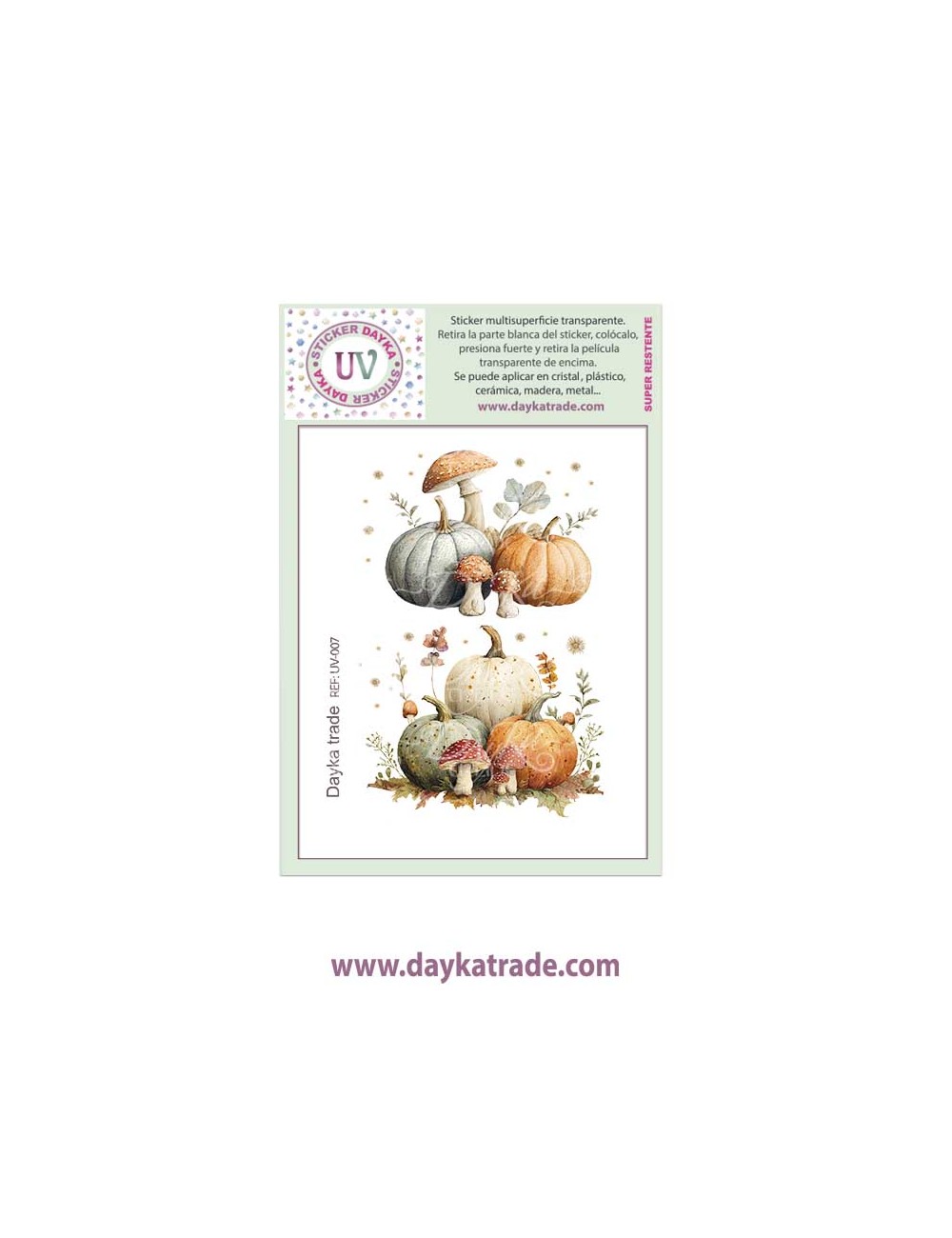 UV Sticker transparente de calabazas
