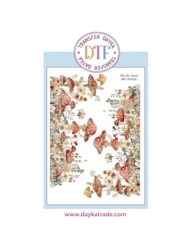 Transferencia textil  con dibujos de setas y flores